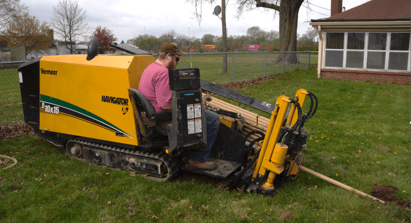 C&J Underground technician using Vermeer boring machine
